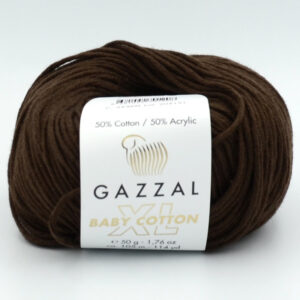 Пряжа Gazzal Baby Cotton XL шоколад 3436XL