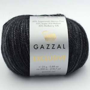 Пряжа Gazzal Exclusive 9906 чорний меланж