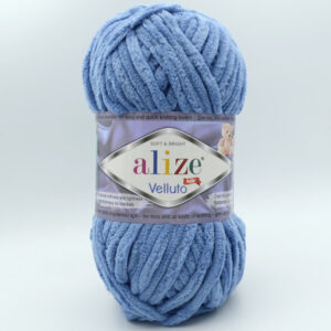 Пряжа Alize Velluto 374 джинсовий
