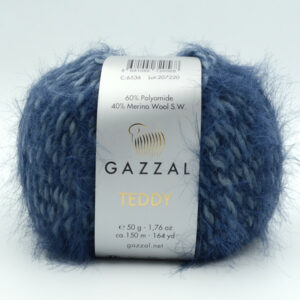 Пряжа Gazzal Teddy 6536 темно-синій
