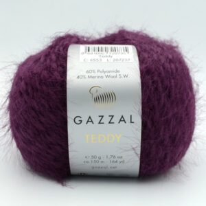 Пряжа Gazzal Teddy 6553 бордово-фіолетовий