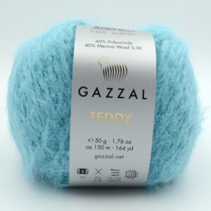 Пряжа Gazzal Teddy 6557 блакитна бірюза