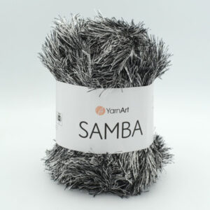 Пряжа YarnArt Samba К-64 чорно-сріблястий