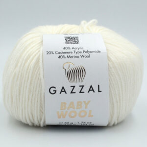 Пряжа Gazzal Baby Wool 801 молочно-білий