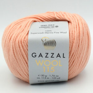 Пряжа Gazzal Wool 115 персиковий 3309