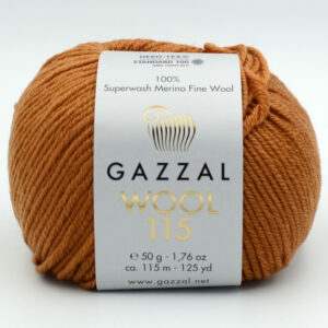 Пряжа Gazzal Wool 115 коричневий 3311