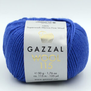 Пряжа Gazzal Wool 115 синій 3330