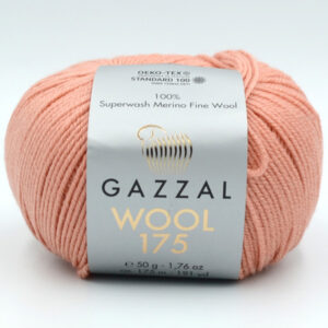 Пряжа Gazzal Wool 175 темно-персиковий 345