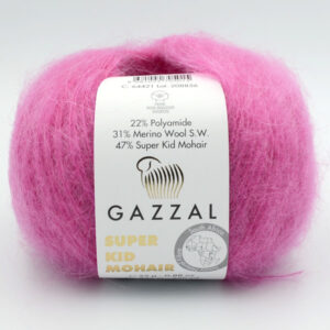 Пряжа Gazzal Super Kid Mohair 64421 рожевий