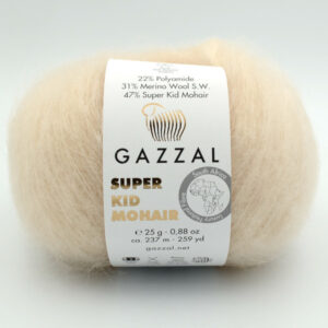 Пряжа Gazzal Super Kid Mohair 64437 молочно-бежевий