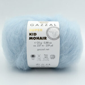 Пряжа Gazzal Super Kid Mohair 64420 сіро-блакитний