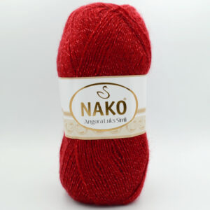 Пряжа Nako Angora Luks Simli 1175 темно-червоний