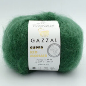 Пряжа Gazzal Super Kid Mohair 64428 зелений