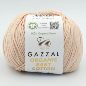 Пряжа Gazzal Organic Baby Cotton 442 персиково-бежевий