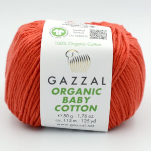 Пряжа Gazzal Organic Baby Cotton 432 світло-червоний