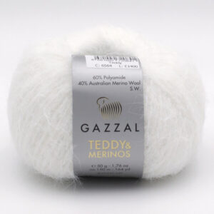 Пряжа Gazzal Teddy 6564 белый