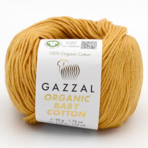 Пряжа Gazzal Organic Baby Cotton 443 горчица